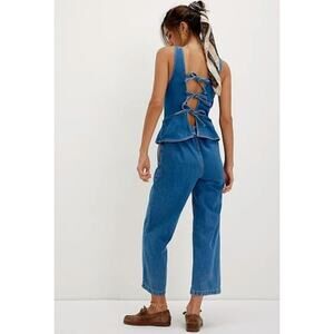 Free People Blue Denim Jumpsuit